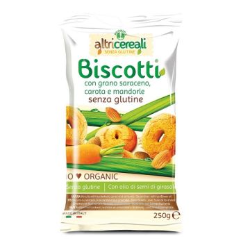Altricereali biscotti di grano saraceno con carota e mandorle bio 250 g